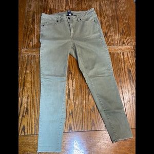 Lane Bryant Mid rise stretch ankle jeans Olive 14